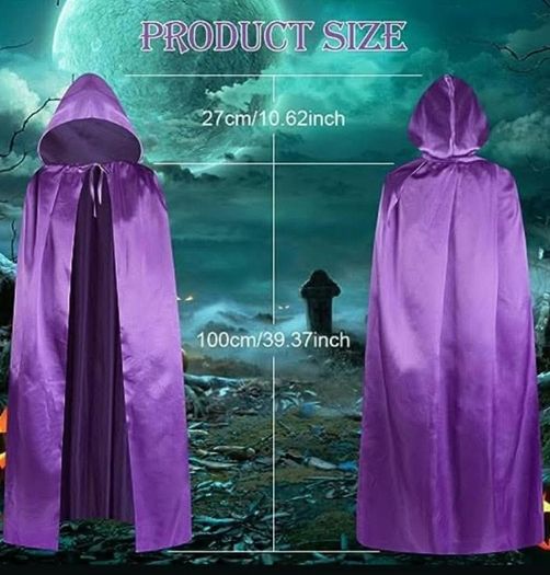 Halloween Purple Hooded Cape