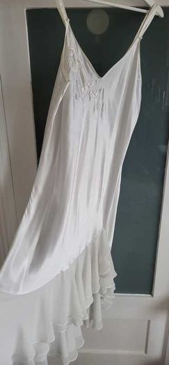 Oscar de la Renta Pink Label Vintage White Satin Nightwear Sz XG (Fit 12-14UK)