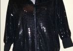 Fancy sequins black jacket  Denim Co.3/4 length sleeves  size UK18 EUR46  postage included