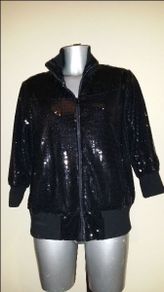Fancy sequins black jacket  Denim Co.3/4 length sleeves  size UK18 EUR46  postage included