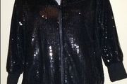 Fancy sequins black jacket  Denim Co.3/4 length sleeves  size UK18 EUR46  postage included