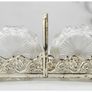 Vintage Midcentury Glass Coasters & Silver Holder-Set of Twelve Image 3