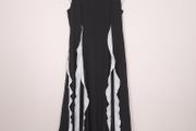 Apart Black White Ruffle Trim Colorblock Sleeveless A-Line Midi Dress 12UK/40EU