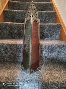 Large Moroccan stain glass lantern