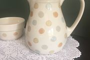 Kitchen craft Polka Dot 1 Litre Jug and matching sugar / misc bowl