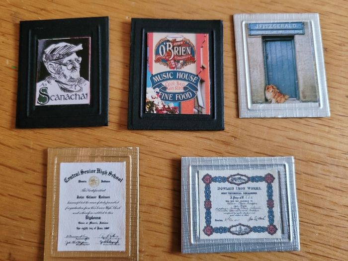 Miniature Paintings, pictures for dolls houses