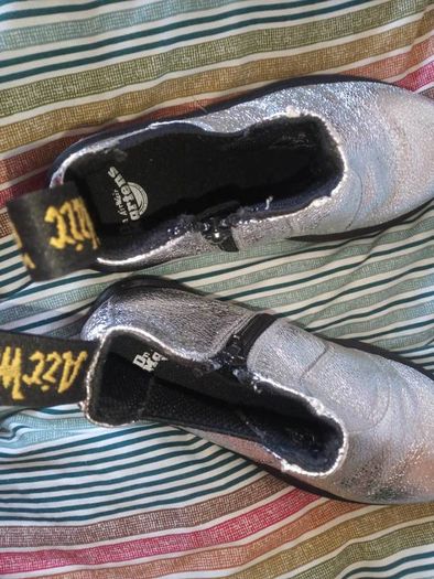 Dr Martens Silver 2976 Junior Leather Chelsea Boots , Size Eu 33, Uk 1