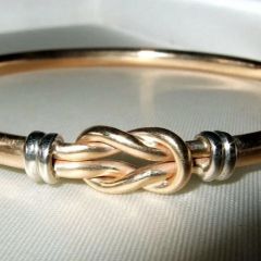 Vintage Hallmarked 9ct Gold Knot Bangle