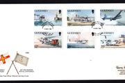 1990 Guernsey 50th Anniversary of Guernsey Airport (Nos 456, 458 &amp; 460) and 201 Squadrons Affiliation with Guernsey (Nos 457, 459 &amp; 461) Commemorative Stamps Official First Day Cover (FDC)