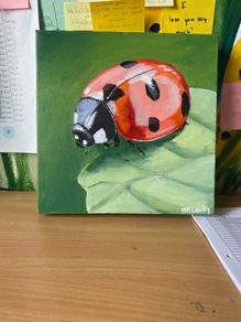 Ladybird acrylic painting