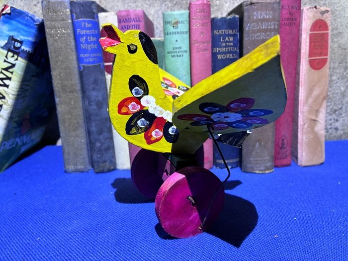 Vintage bird styled wooden toy