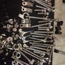 Yamaha hexII drum rack & side bar & extras for parts. Image 7