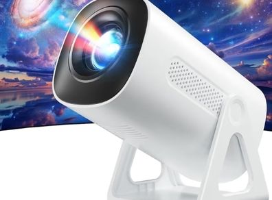 Mini Projector Portable with WiFi and Bluetooth, 4K 1080P Support, 270 Adjustable Stand Home Theater Star Projector for Phone PS5 HDMI TV Stick USB PC