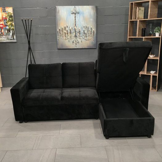 Black Velvet Sofa With Storage.539 Free Delivery