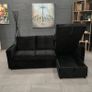 Black Velvet Sofa With Storage.539 Free Delivery Image 3