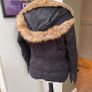 Navy Zara Coat with fur lined hood Image 2
