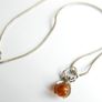 Vintage 925 Sterling Silver and Genuine Baltic Amber Spider Pendant length 16" - 4,8g Image 7