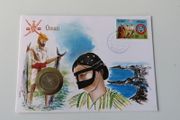 Oman 1980's coin stamp cover