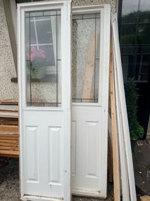 Interior door with side windows
