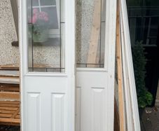 Interior door with side windows
