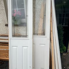 Interior door with side windows