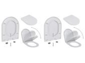 Toilet Seats with Soft Close Lids 2 pcs Plastic White