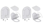 Toilet Seats with Soft Close Lids 2 pcs Plastic White