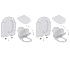 Toilet Seats with Soft Close Lids 2 pcs Plastic White