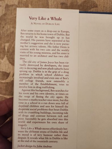 Very Like  A Whale. By  Val Mulkerns. A Novel Of Dublin Life. First Edition. Hardback With Dustjacket In Very Good Condition. 37.