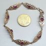 Vintage 9ct Gold Red Stone Bracelet Fully Hallmarked Birmingham 18.5cm Image 5