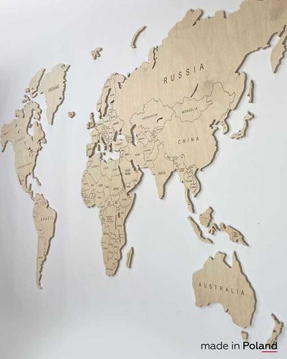 2D Classic Version Map of The World Country Borders and Names
