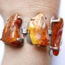 54.4gr giant UNIQUE Baltic Amber Bracelet, SET IN STERLING SILVER 925, Dark Honey Amber Chain and Link Bracelet with natural Inclusions Image 4
