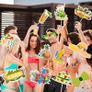 29 Pcs Tropical Hawaiian Photo Booth Props Funny Sunglasses Grass Skirt and Coconut Hat Designs Tropical Themed Party Props for Luau Beach Parties Birthdays and Summer Vacation Photo Backdrop Decor Image 5