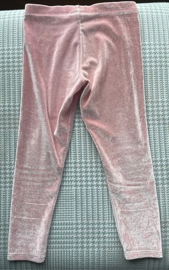 Tesco F+F Blush Pink Velour leggings Size 3-4 EUC