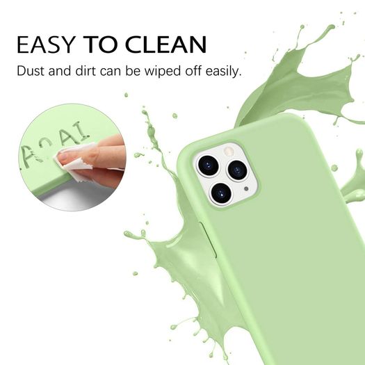 Liquid Silicone Case For iPhone 11 Pro Max Luxury Thin Soft Phone Cover New Matcha Green - FHT9IP11PMLK
