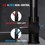NEW SALE | Kitchen Tap, Kitchen Sink Mixer Tap with 360 Degree Swivel Pull Down Sprayer Commercial Kitchen Taps Single Handle Mixer Tap Cold and Hot 3-Modes Spray with Standard Fittings Black Image 6