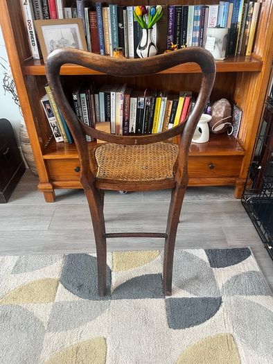 Antique Rosewood Cane Seat Chair