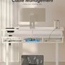 Electric Standing Desk, 120 x 54cm Height Adjustable Desk with 3 Drawers, RGB LED Strip & Charging Station for Home Office Computer Workstation, Computer Table with Monitor Stand, White Image 9