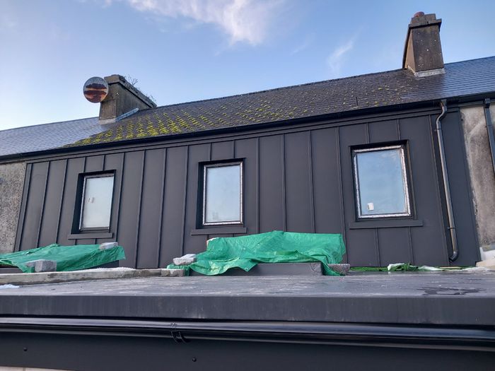 Standing seam roof, sale and delivery of roofing materials and gutter systems