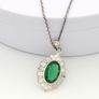Emerald-Glass 925 Silver Necklace Image 7