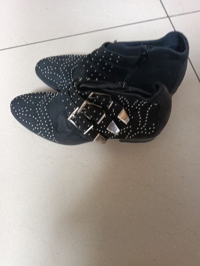 Office Of London Black  Faux Suede Ankle Boots.  S. 41 -8