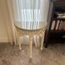 ornate half-moon console table with a granite top Image 4