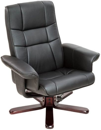Recliner Chair with Footstool Faux Leather - Free Delivery Nationwide