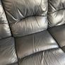 Black Leather Recliner Couch 3 Seater & 2 Seater Image 3