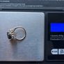 9ct Gold ring with a large sapphire and diamonds Image 5
