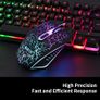 Multiple Color Rainbow LED Backlit Mechanical Feeling USB Wired Gaming Keyboard and Mouse Combo for Working or Games Image 3