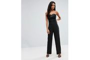 Women's Black Michelle Keegan Loves Lace Bandeau Jumpsuit size UK10 EU38 Perfect condition Postage included