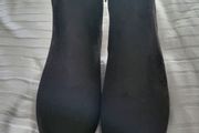 flat black suede boots