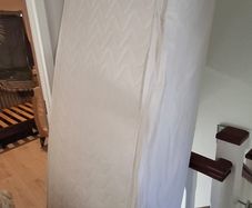 bed, mattress, bedside locker combo