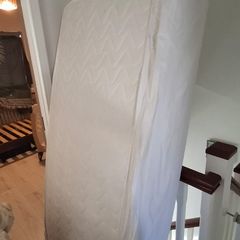bed, mattress, bedside locker combo